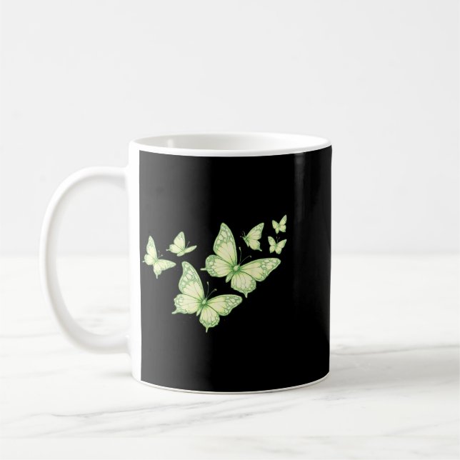 Vacker Fjäril Grön Fjäril Älskare Kvinnor Kaffemugg (Vänster)
