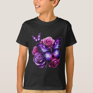 Vacker Fjäril Lila Ros Fjäril Älskare G T Shirt