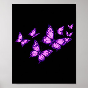 Vacker Fjäril Lila Ros Fjäril Älskare Poster