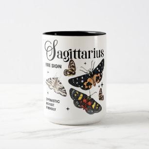 Vacker fjäril Zodiac Traits/Sagittarius Två-Tonad Mugg
