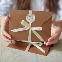 Vacker fjärilbröllopsduschdekal runt klistermärke