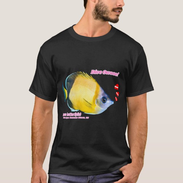Vacker fjärilsfisk utskuren tryck t shirt (Framsida)