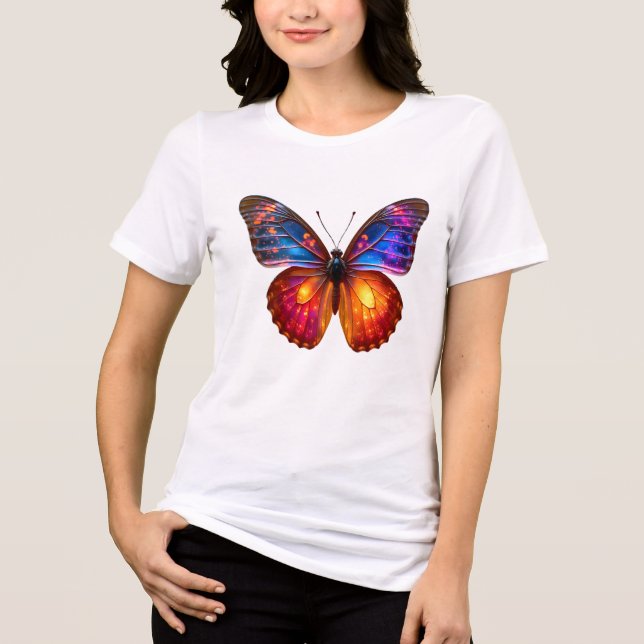 Vacker Fjärilskonst T Shirt (Framsida)