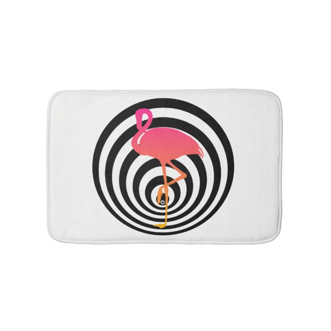 Vacker flamingo i cirklar badrumsmatta (Framsidan)