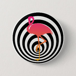 Vacker flamingo i cirklar knapp
