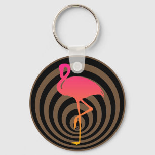 Vacker flamingo i cirklar nyckelring