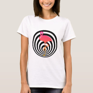 Vacker flamingo i cirklar t-shirt