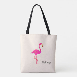 Vacker flamingo & kalligrafi på elfenben tygkasse