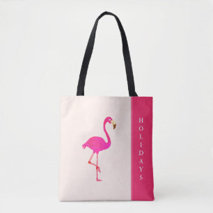 Vacker flamingo på elfenben tygkasse