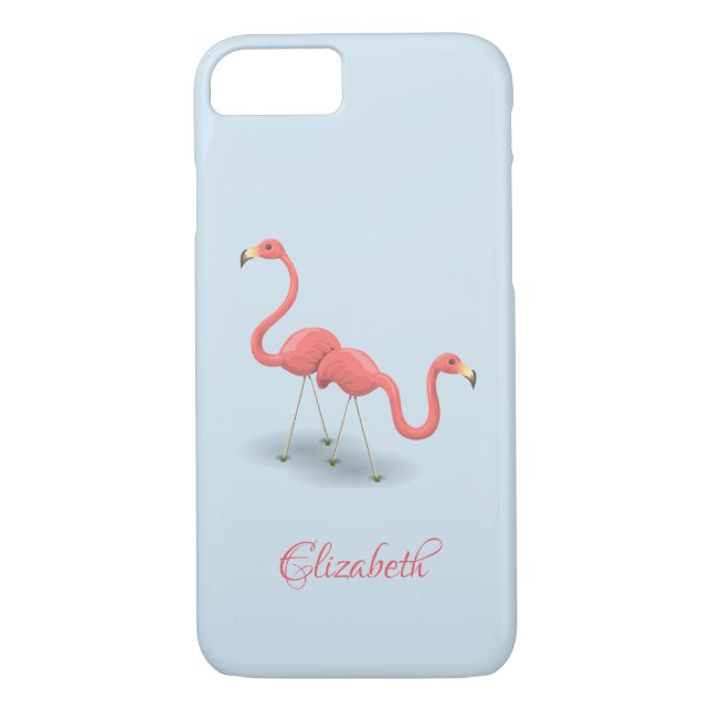 Vacker Flamingos, blå Personlig Case-Mate iPhone Skal (Baksida)