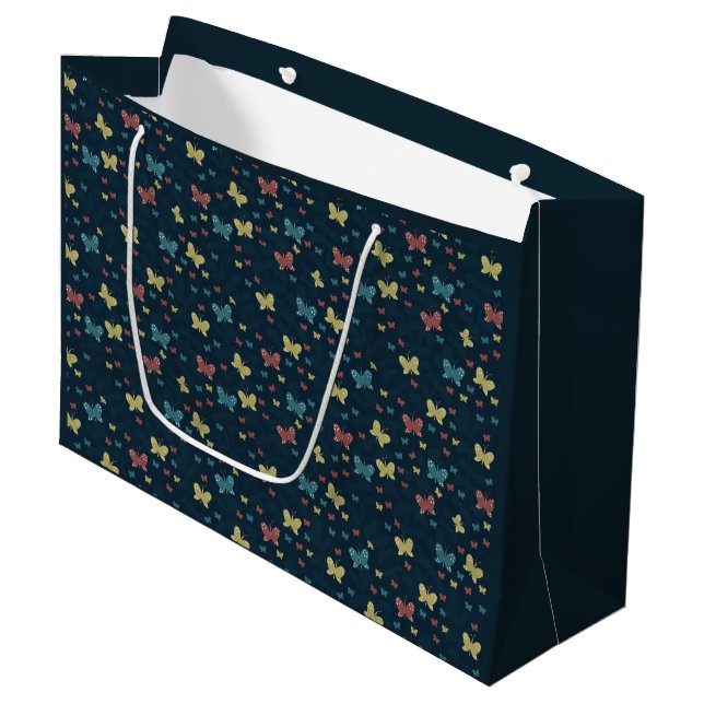 Vacker flervånings fjärilar presentpåse design (Framsidan Vinklad)