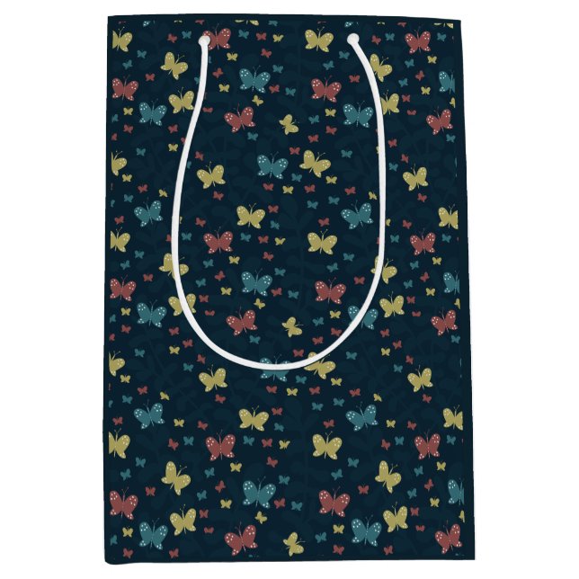 Vacker flervåningsdesign för presentpåse med fjäri (Framsidan)