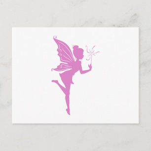 Vacker flicka fairy silhouette vykort