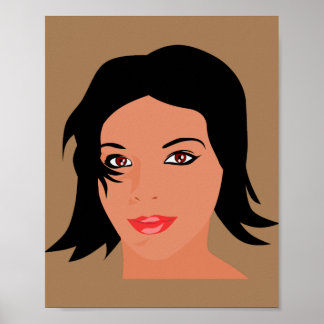 vacker flicka i ansikte söt poster
