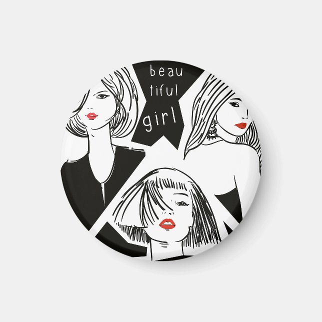 vacker flicka magnet (Framsidan)