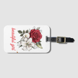 Vacker flicka Rose Tote Bag Bagagebricka