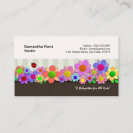 Vacker Flower Box Garden Babyvvakt Visitkort