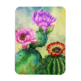 Vacker Flower Cactus Magnet
