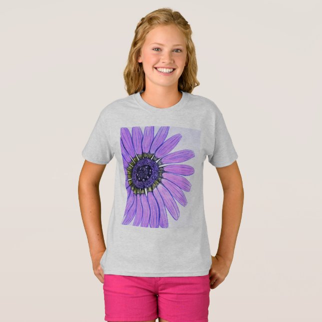 Vacker Flower T Shirt (Hel framsida)