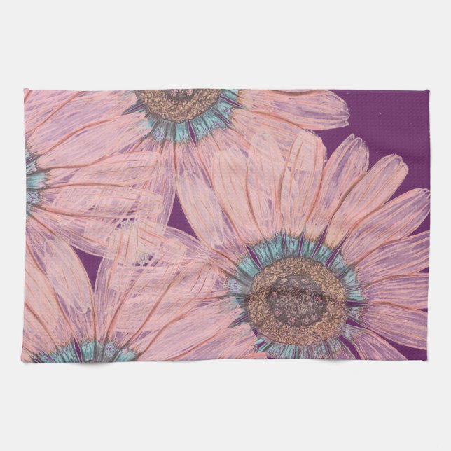 Vacker Flower TeaTowels Tea Towel Kökshandduk (Horisontell)
