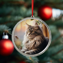 Vacker Fluffy Cat Ornament