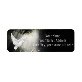 Vacker flygdocka i solljus returadress etikett