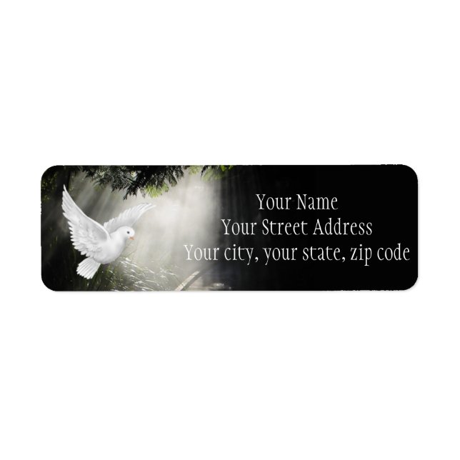 Vacker flygdocka i solljus returadress etikett (Framsidan)