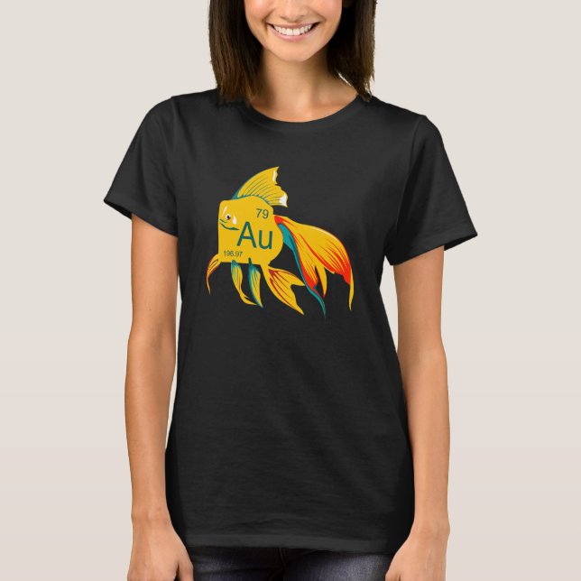 Vacker Flytande Guldgubbe Guld T Shirt (Framsida)
