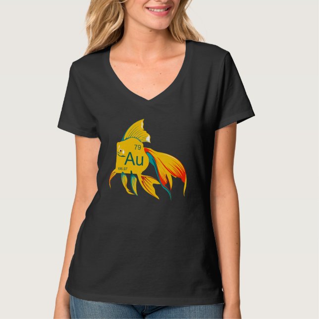 Vacker Flytande Guldgubbe Guld T Shirt (Framsida)