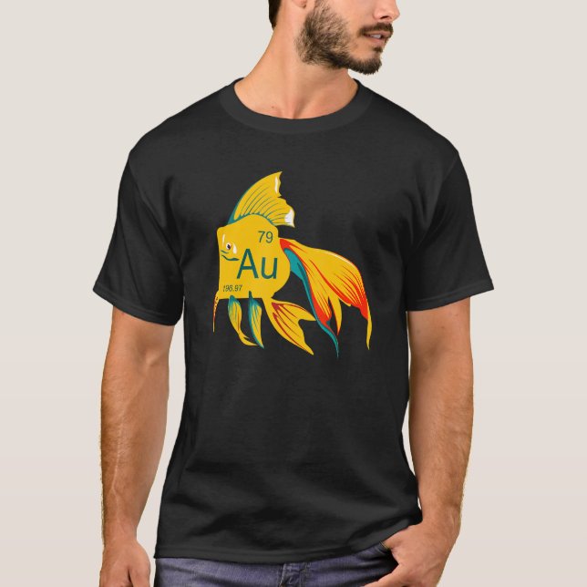 Vacker Flytande Guldgubbe Guld T Shirt (Framsida)