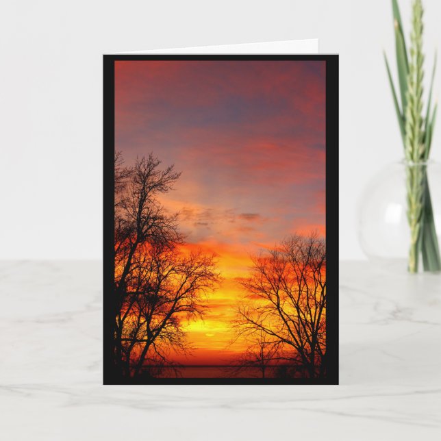 Vacker födelsedag från soluppgång till solnedgång kort (Framsida)