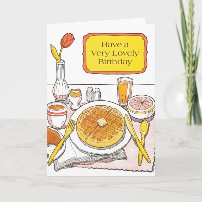 Vacker födelsedagsfrukost Letterpress-kort Kort (Framsida)
