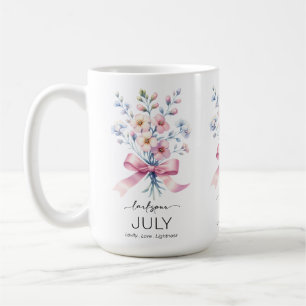 Vacker födelsemånad blomma/Juli/ Kaffemugg