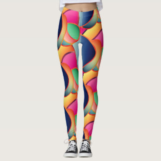 Vacker folie färgrik gradient virvlande mönster leggings