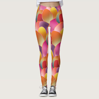 Vacker foliegradient fjäderfärg mönster leggings