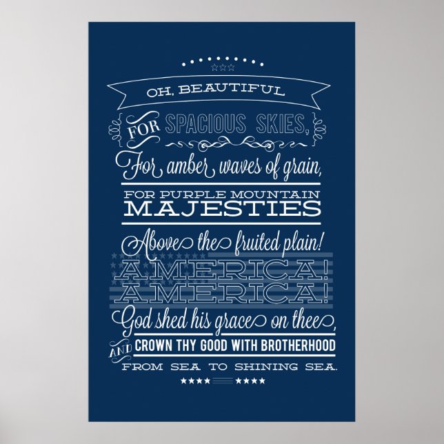 vacker, för rymliga himlar poster (Framsidan)