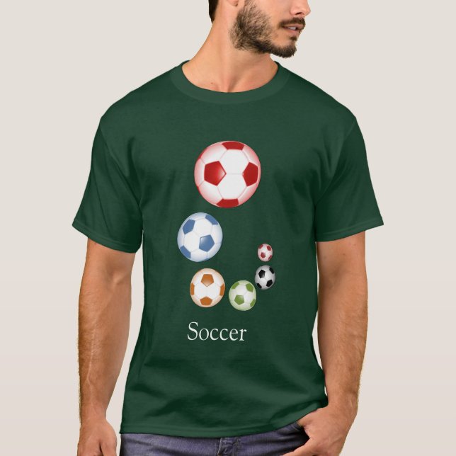 Vacker fotbollssats med bollar t shirt (Framsida)
