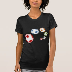 Vacker fotbollssats med bollar tee shirt