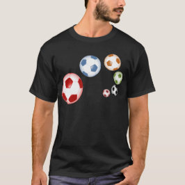 Vacker fotbollssats med bollar tee shirt