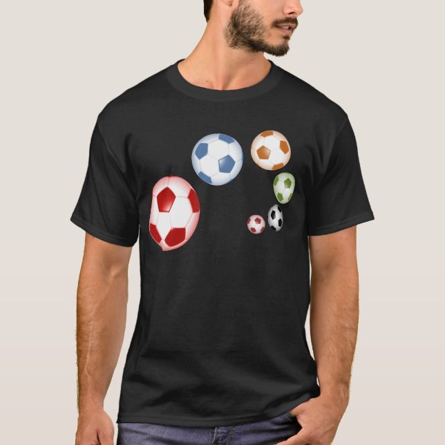 Vacker fotbollssats med bollar tee shirt (Framsida)