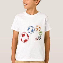 Vacker fotbollsset med bollar tee