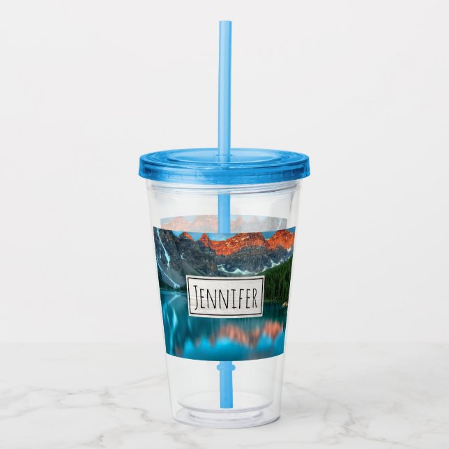 Vacker fotografering av berg och sjölandskap take away mugg (Framsida)