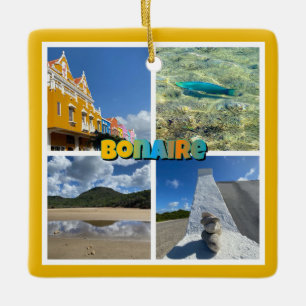 Vacker fotokollage från Bonaire Julgransprydnad Keramik