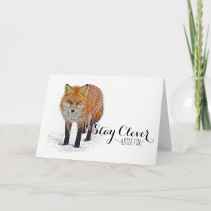 Vacker Fox Art Notecard Tack Kort