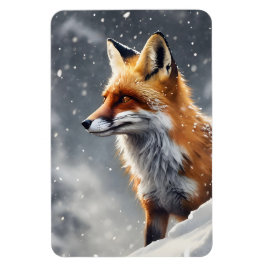 Vacker Fox i Snö Magnet