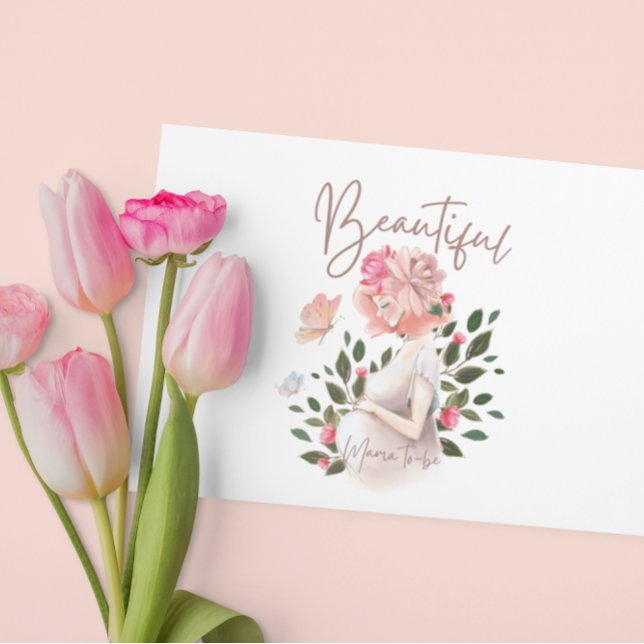 Vacker framtida mamma-kort kort (Congratulate the beautiful soon to be mommy with this lovely watercolor card! Matching collection! )