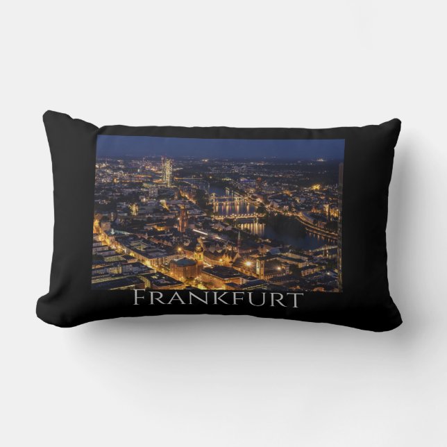 Vacker Frankfurt natt Lumbarkudde (Framsida)