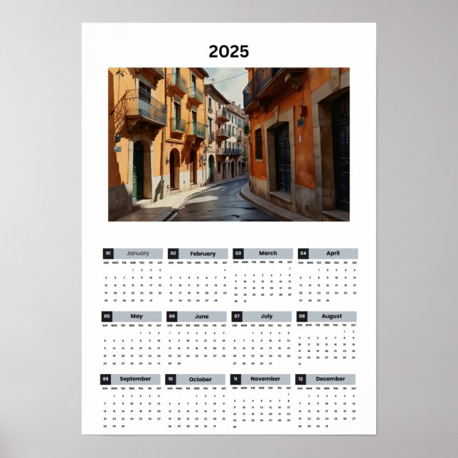 Vacker Frankrike-vykalender Poster (Framsidan)