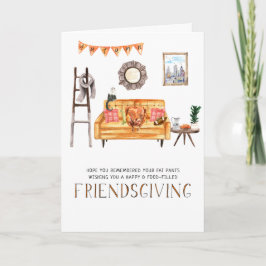 Vacker Friendsgiving-julskort för Thanksgiving Helgkort