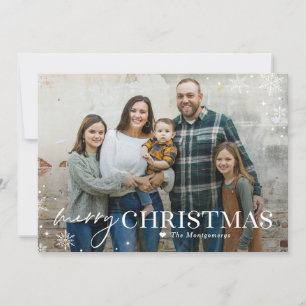 Vacker Frost God Jul Fotokort Julkort
